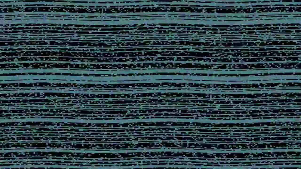Abstract Digital Glitch Effect with Teal Horizontal Lines