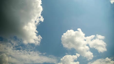 clouds are moving in the blue sky. timelapse