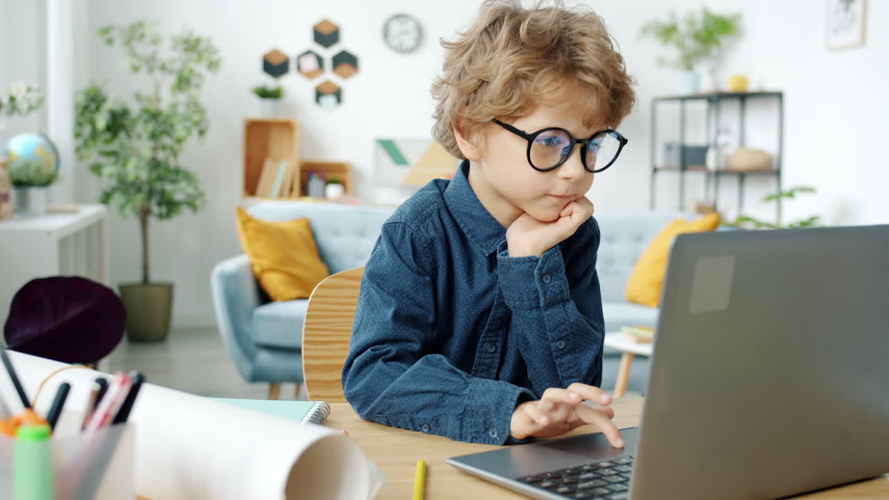Child Learning on Laptop
