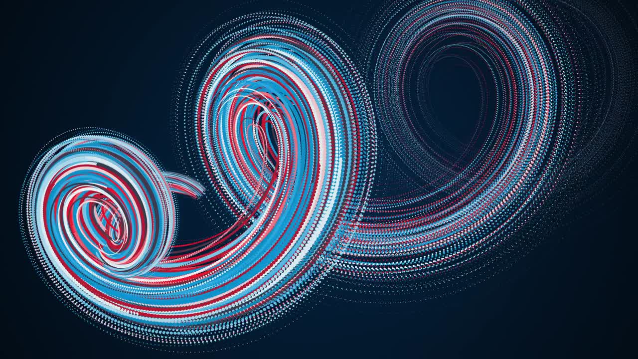 분자에서 나선형 추상 요소, 컴퓨터 생성. 3d 렌더링 소용돌이 배경