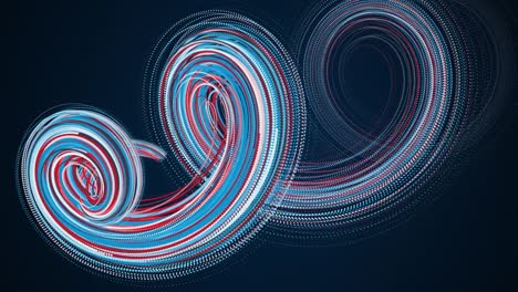 elemento abstracto en espiral a partir de partículas, generado por computadora. fondo de vórtice de renderización 3d