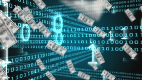 procesamiento de datos numéricos contra la caída de los dólares estadounidenses