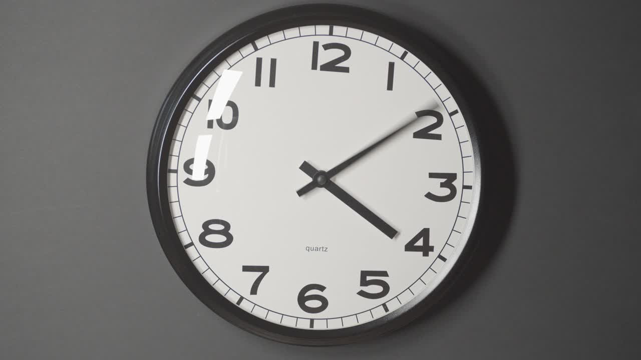 Clock Face 1.2 Close Up in Time Lapse on Wall