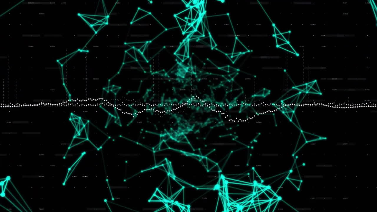 Animation of network of connections on black background