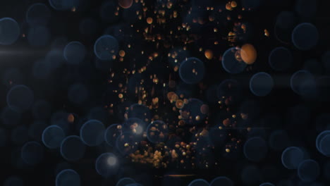 efectos de luz bokeh y animación de partículas flotantes sobre fondo oscuro