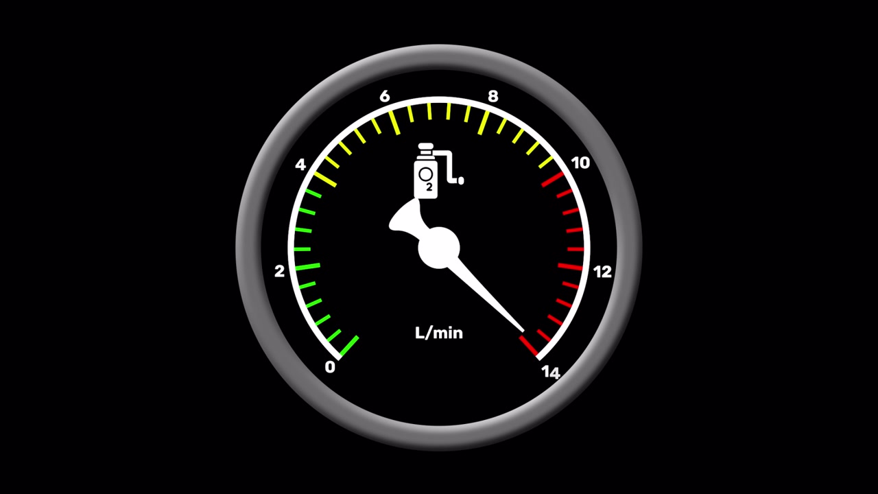 Respiratory Oxygen Flow Meter Gauge