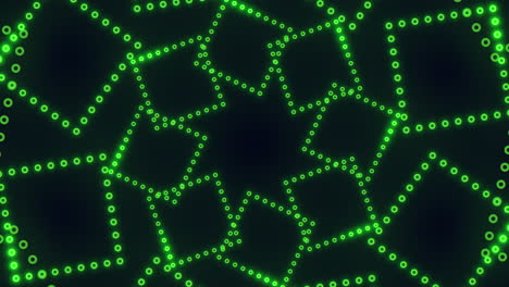 patrón hexagonal simétrico de puntos verdes con líneas conectadas