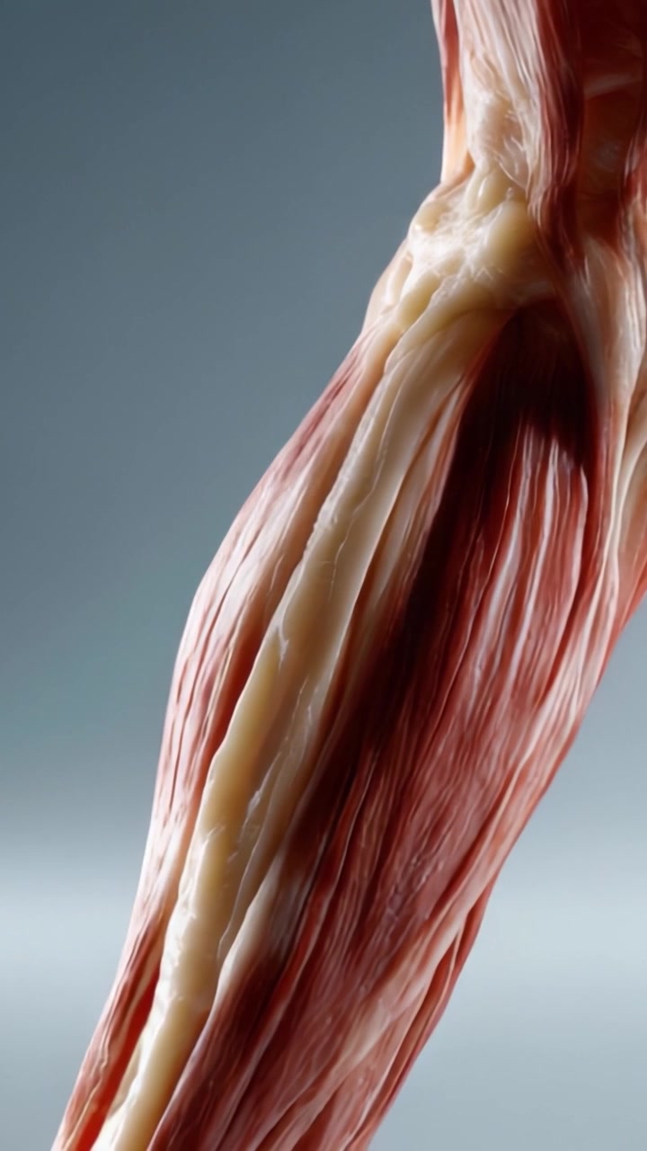 Dettagliata Rappresentazione Anatomica della Muscolatura e dei Tendini nell'Anatomia Umana, Evidenziando l'Intricata Struttura dei Muscoli della Gamba e la Loro Disposizione