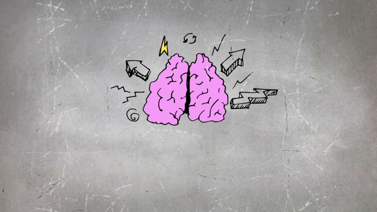 esbozo de cerebro e iconos