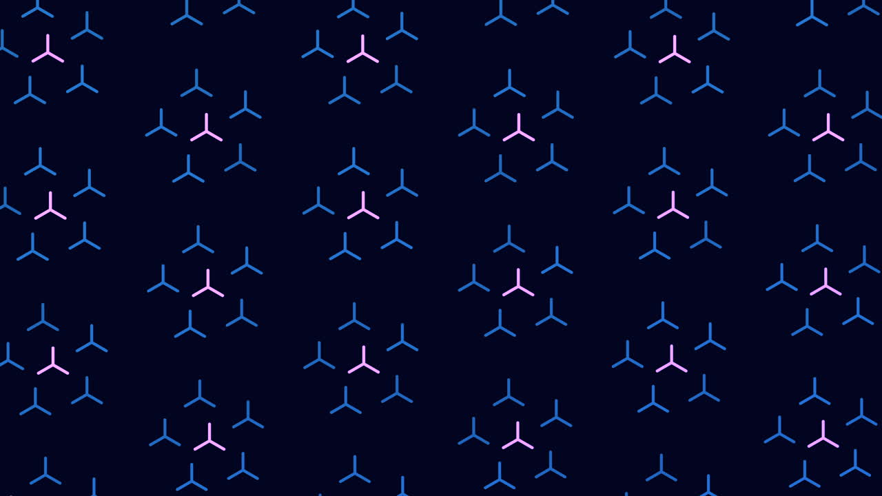 Vibrant blue and purple geometric pattern on black background