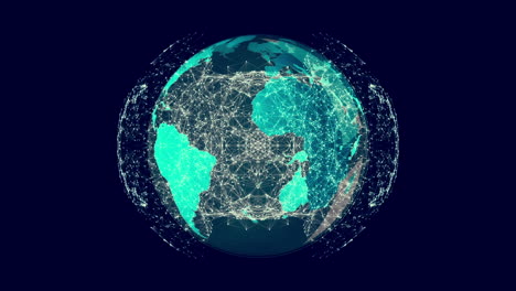 animación de la red de conexiones con iconos en todo el mundo