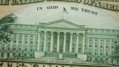 us department of the treasury building on a ten dollar bill