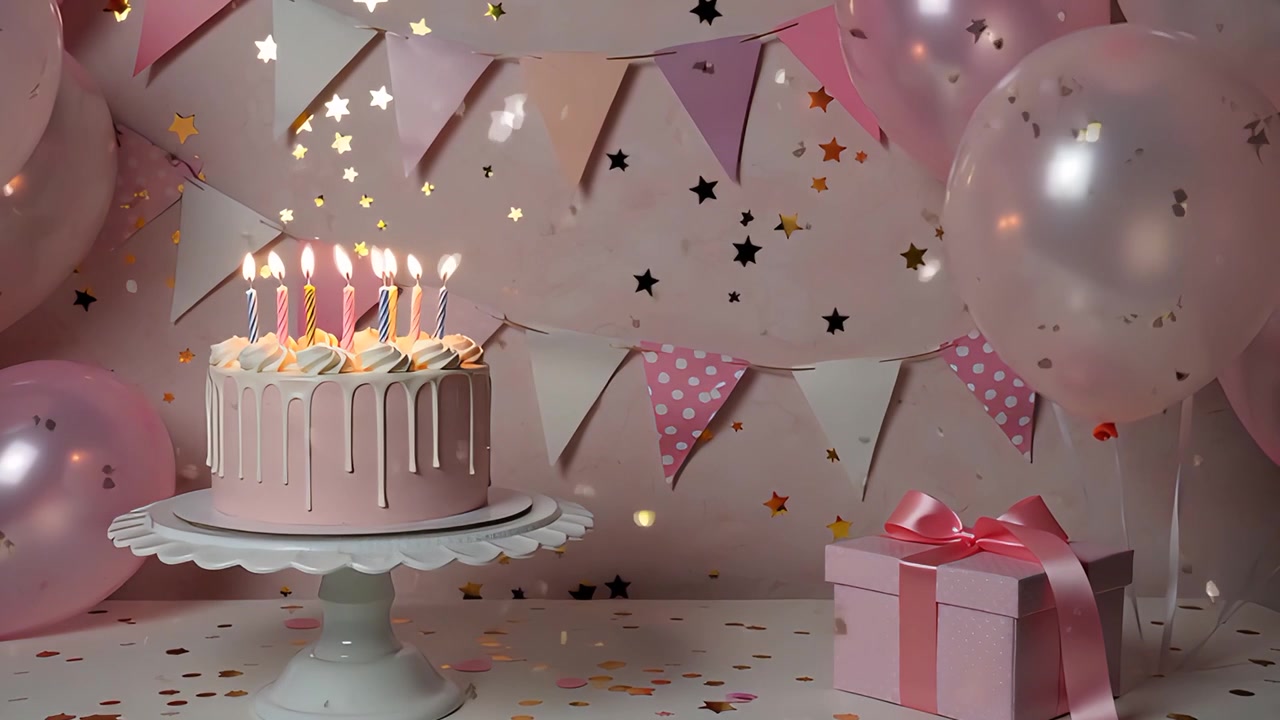 Sfondo di compleanno con palloncini 4K