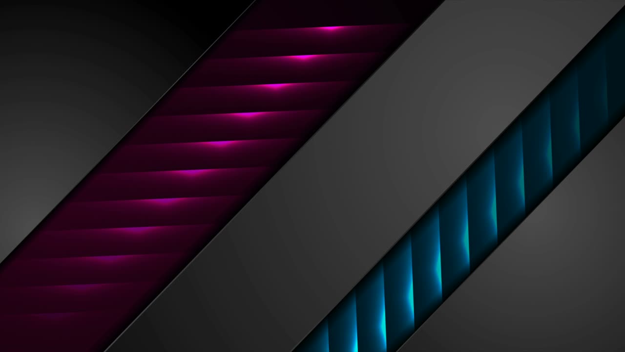 fondo de movimiento corporativo negro abstracto con líneas brillantes de color púrpura azul