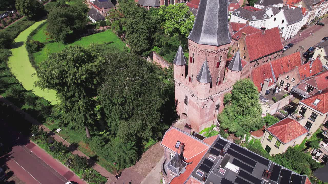Aerial View of Castle and Town