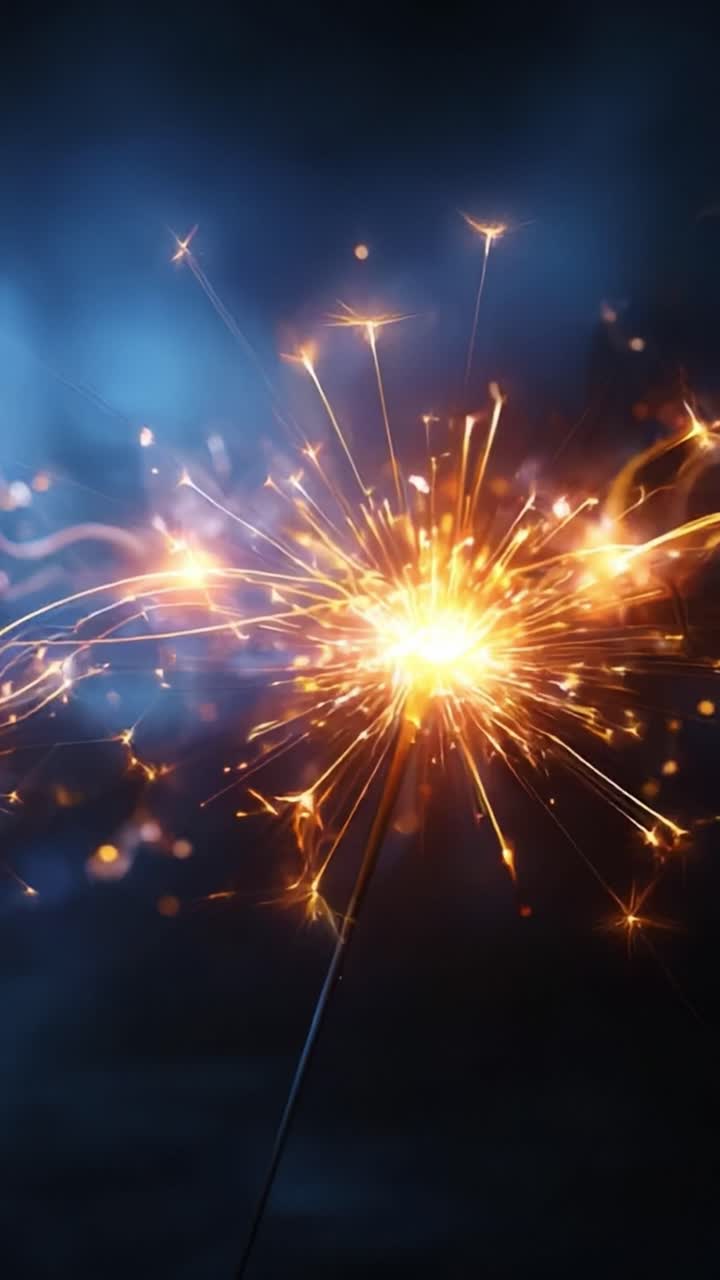 A breathtaking display of vibrant sparks illuminating the dark atmosphere, showcasing the mesmerizing beauty of light and energy captured in a moment, conveying joy and celebration through flames and colors