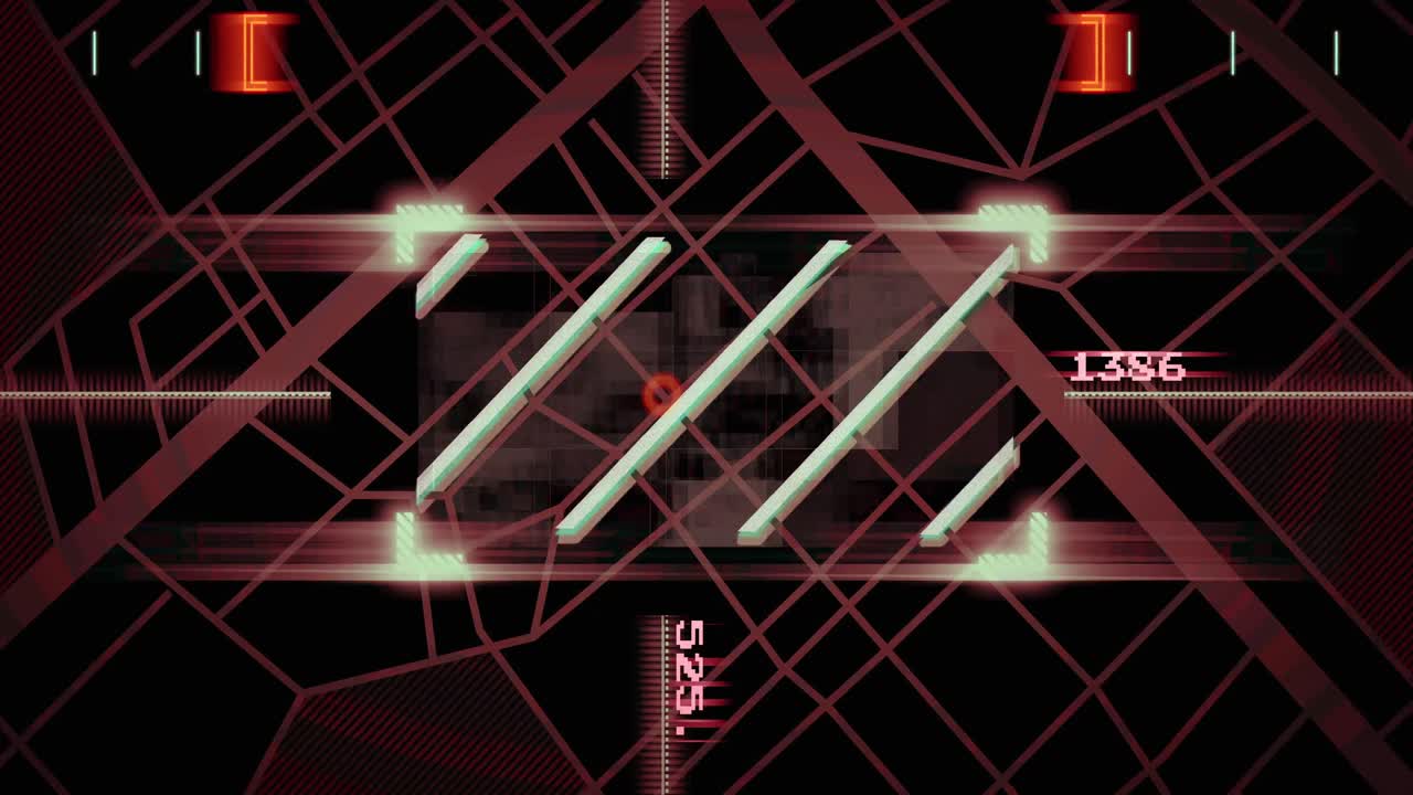 배경에서 네트워크를 통해 바뀌는 마커와 숫자를 가진 선의 애니메이션