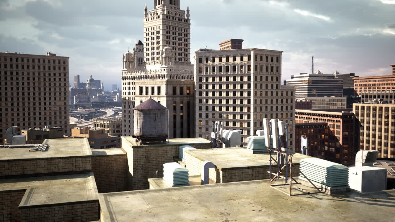 맨해튼의 높은 건물의 창하는 지붕을 포착하는 공중 사진