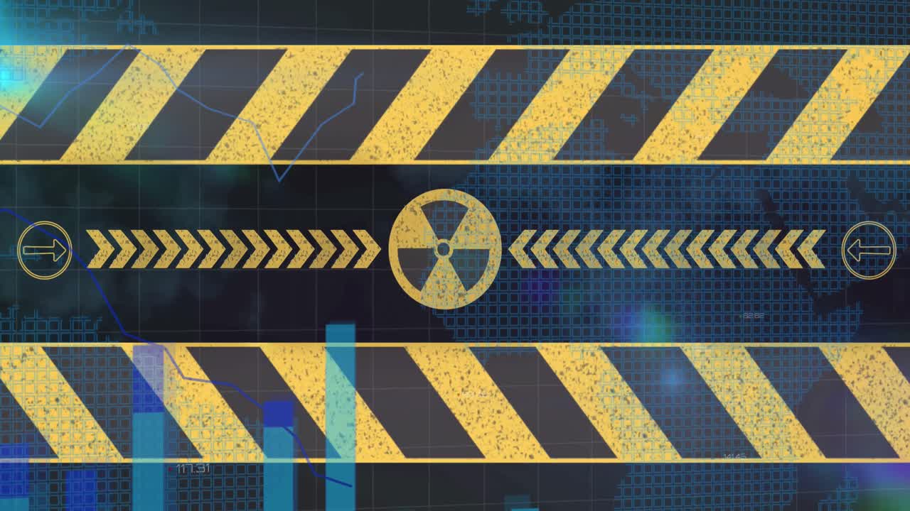 데이터 처리에 대한 경고 테이프의 애니메이션