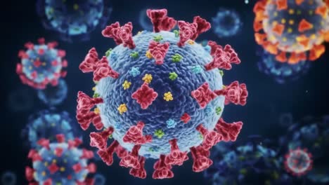 detailed visualization of a coronavirus particle: exploring its complex structure and features in high-resolution imagery to enhance understanding of viral dynamics