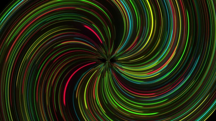 Abstract pattern of circles with the effect of rings. neon green yellow clean rings animation. Abstract background. Seamless loop 4k