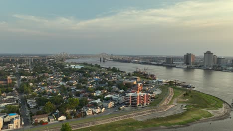 Vista-Aérea-Del-Punto-De-Argel-En-Nueva-Orleans,-Louisiana