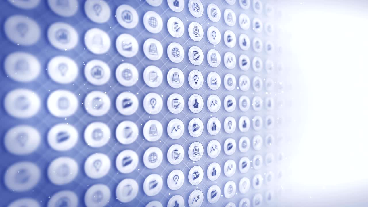 Set of Business Icons, Global Business Background, CG Loop Animation,