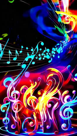 abstract colorful music notes