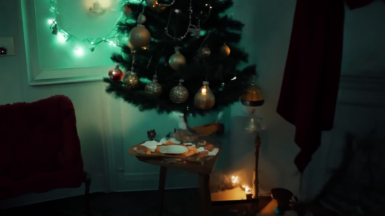 decoraciones de navidad en una acogedora sala de estar