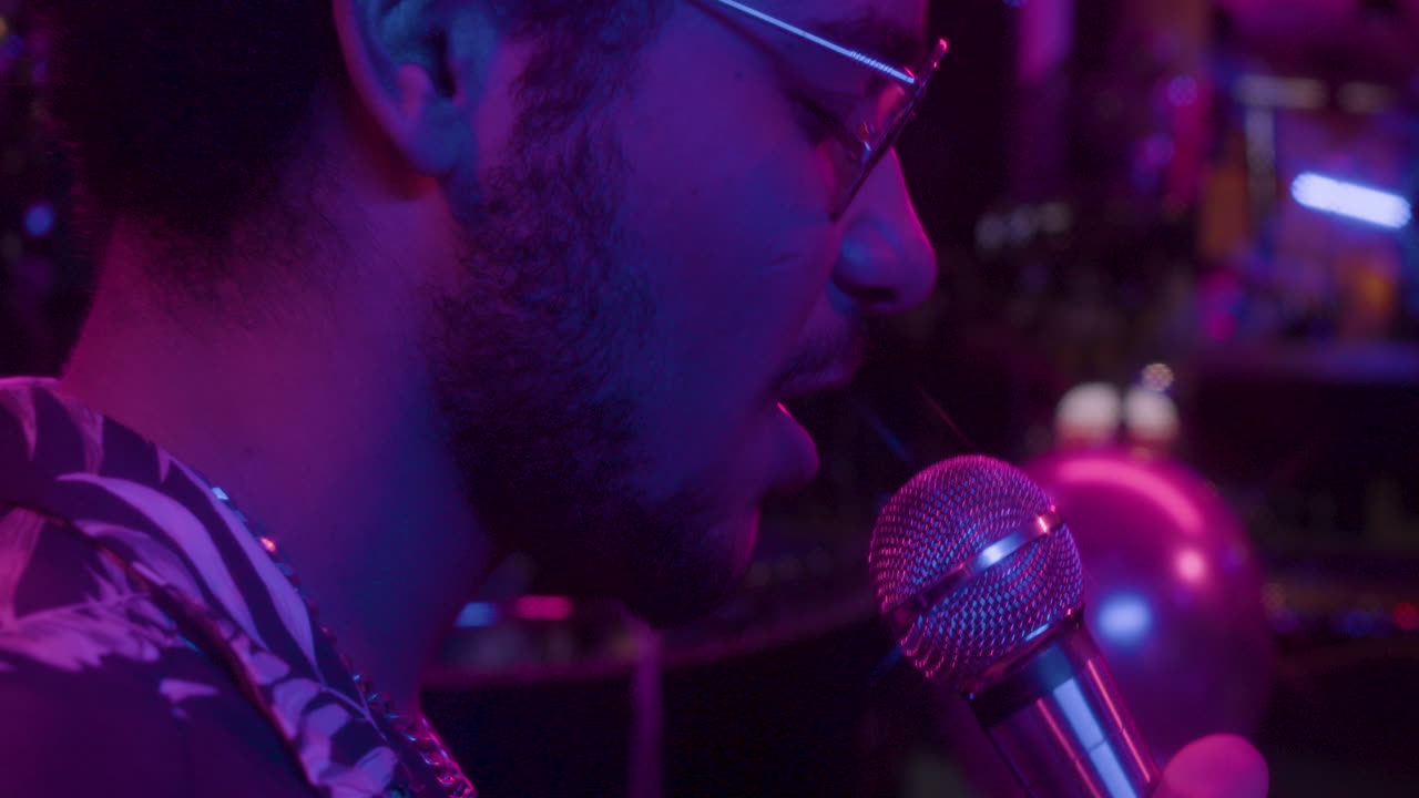 Close up view of african american man