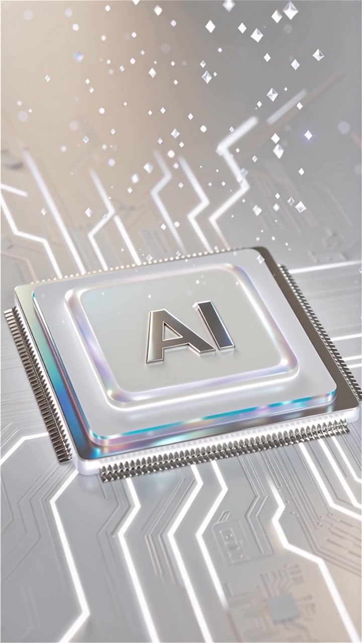 Futuristic AI Chip Motherboard Technology Background