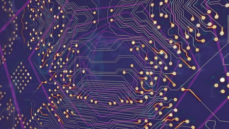 animación del procesamiento de datos sobre un fondo azul