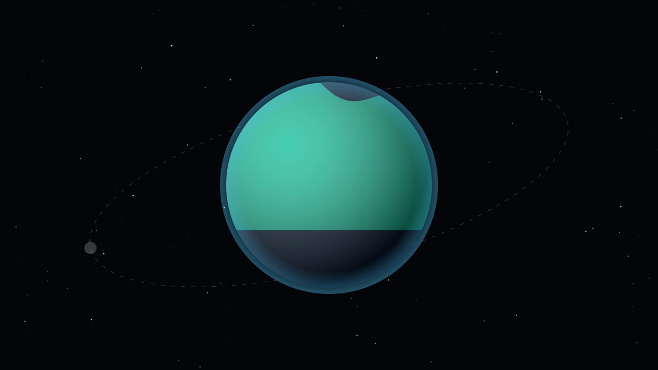 Pianeta animato con luna in orbita nello spazio profondo