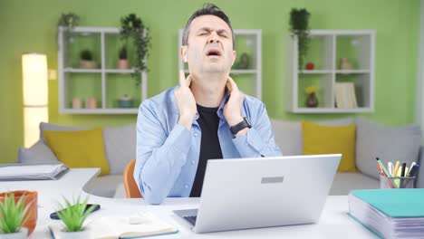 home office worker, headache.
