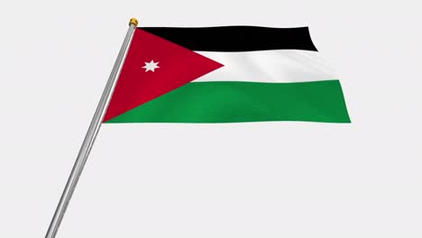 loop video of jordan flag  fluttering in the wind, slow motion video of 4k , with alpha channel