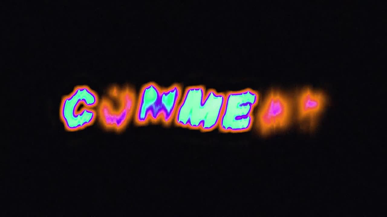 Animated 'COMMENT' Text with Glitch and Fire Effects