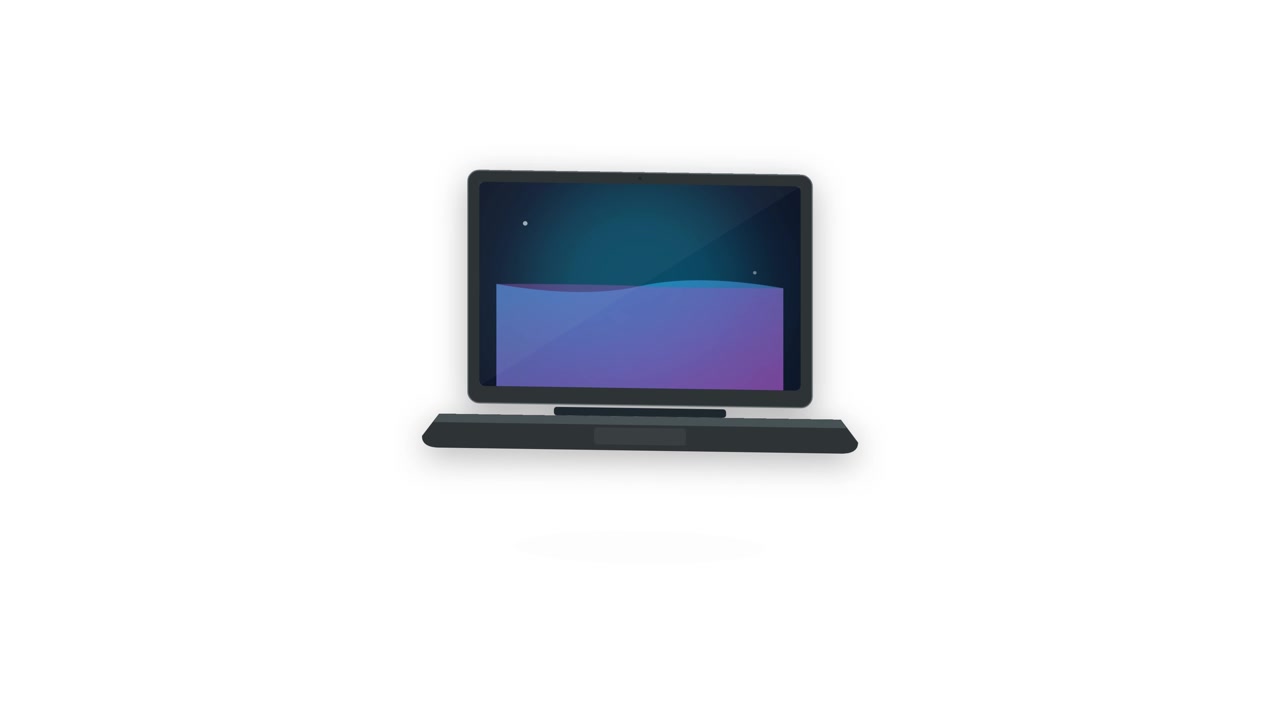 Animated Laptop Computer Icon on White Background