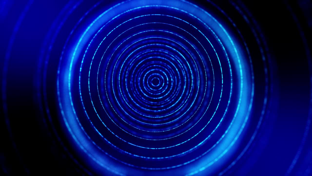 4k fondo azul de ciencia ficción sin costuras con estructuras radiales, las partículas oscilan y se mueven suavemente, como elemento de gráficos de información en el panel de ciencia ficción hud. anillos 7
