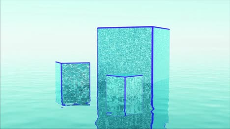 abstract water cubes