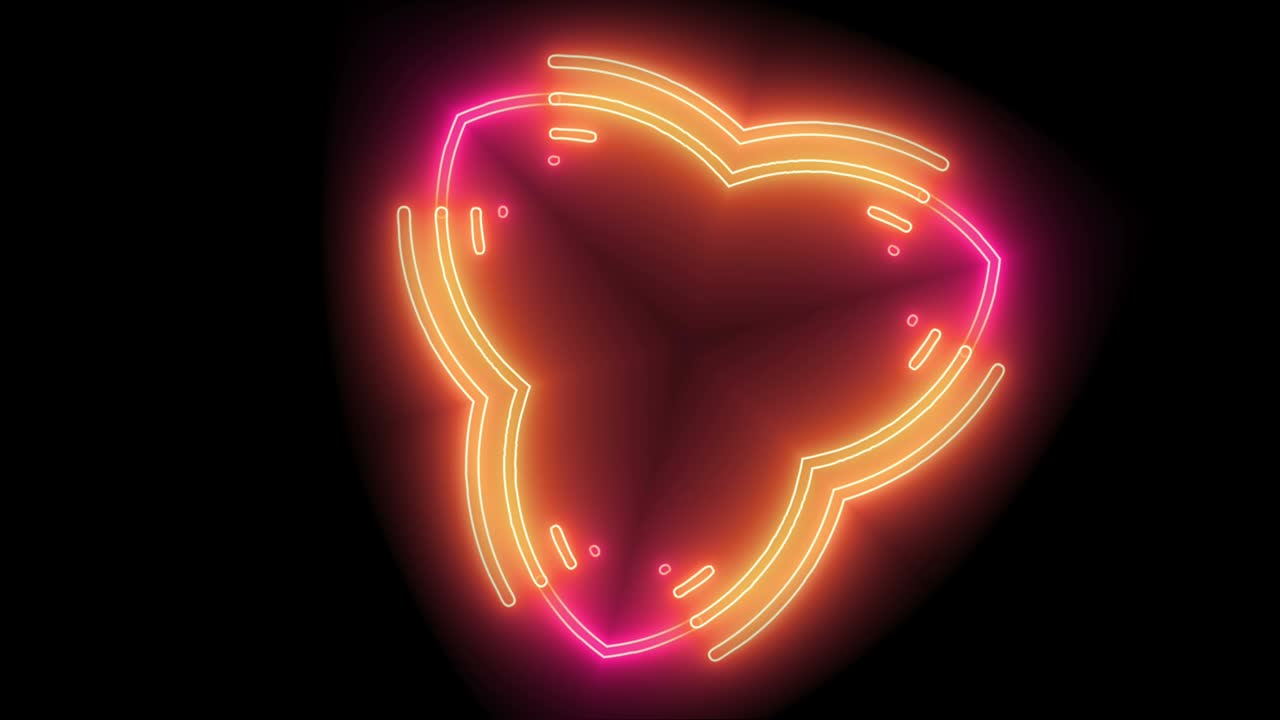 네온 모양의 루핑 배경은 오렌지색과 따뜻한 분홍색입니다.