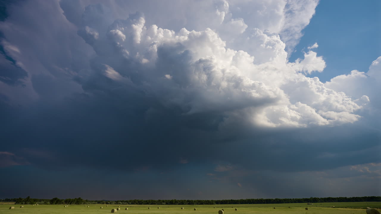 Dramatic Storm Clouds Over a Field