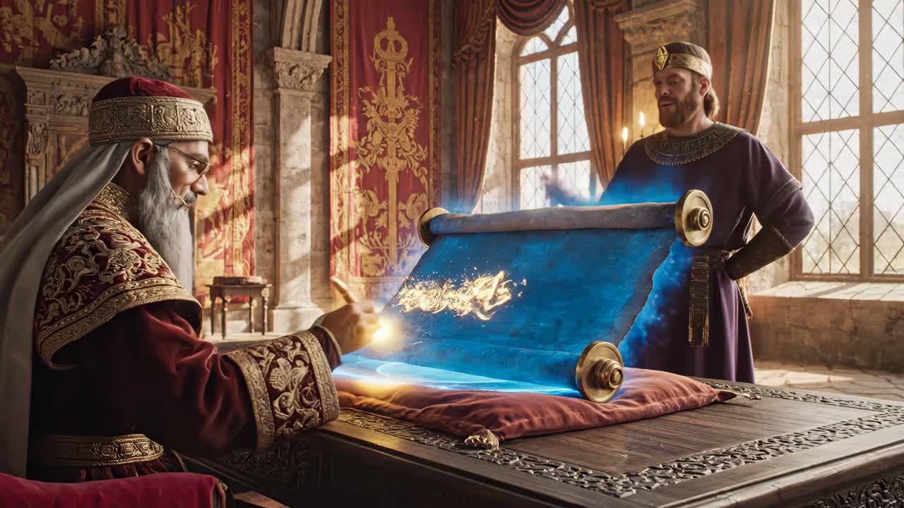 Royal Decree Scroll with Arabic Calligraphy