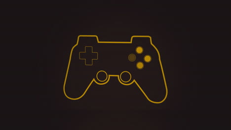 Animation-of-neon-gamepad-on-black-background