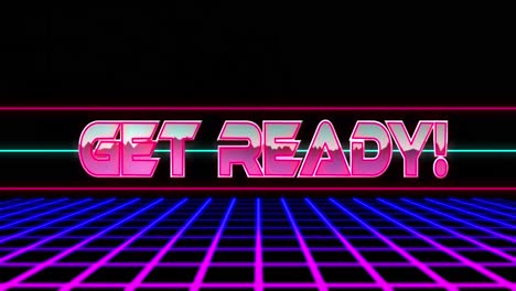 Animation-Von-„Get-Ready“-Text-über-Neonlinien-Und--muster