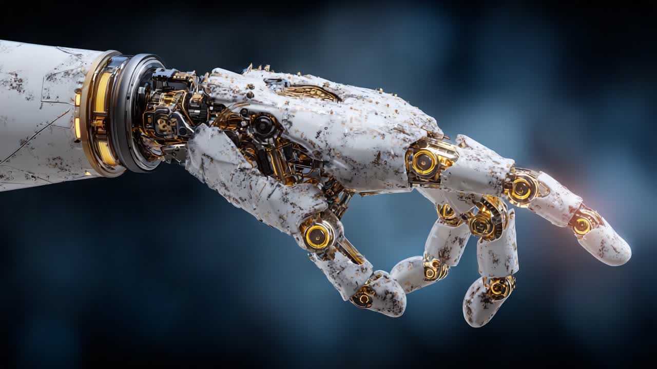 Exploring the Intricate Design of a Robotic Hand: A Futuristic Blend of Technology and Aesthetics in a Mechanical Masterpiece