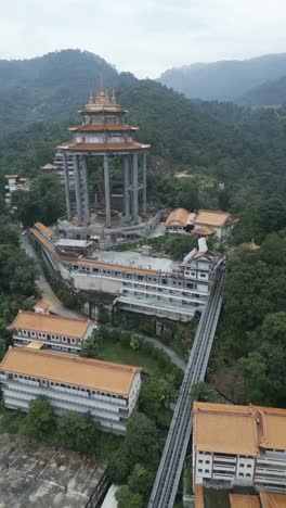 vertical drone close up kek lok si temple penang island malaysia