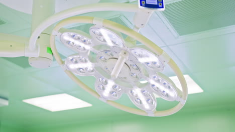 surgical lights in an operating room