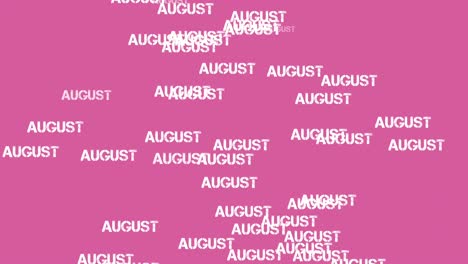 august text animation falling on pink background