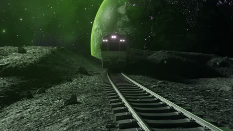 space train on the moon