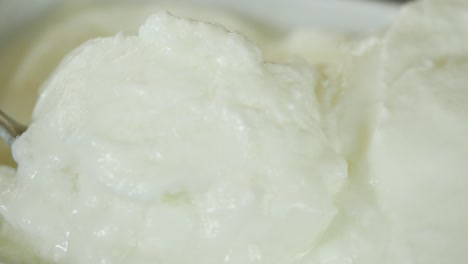 close-up of yogurt in a bowl